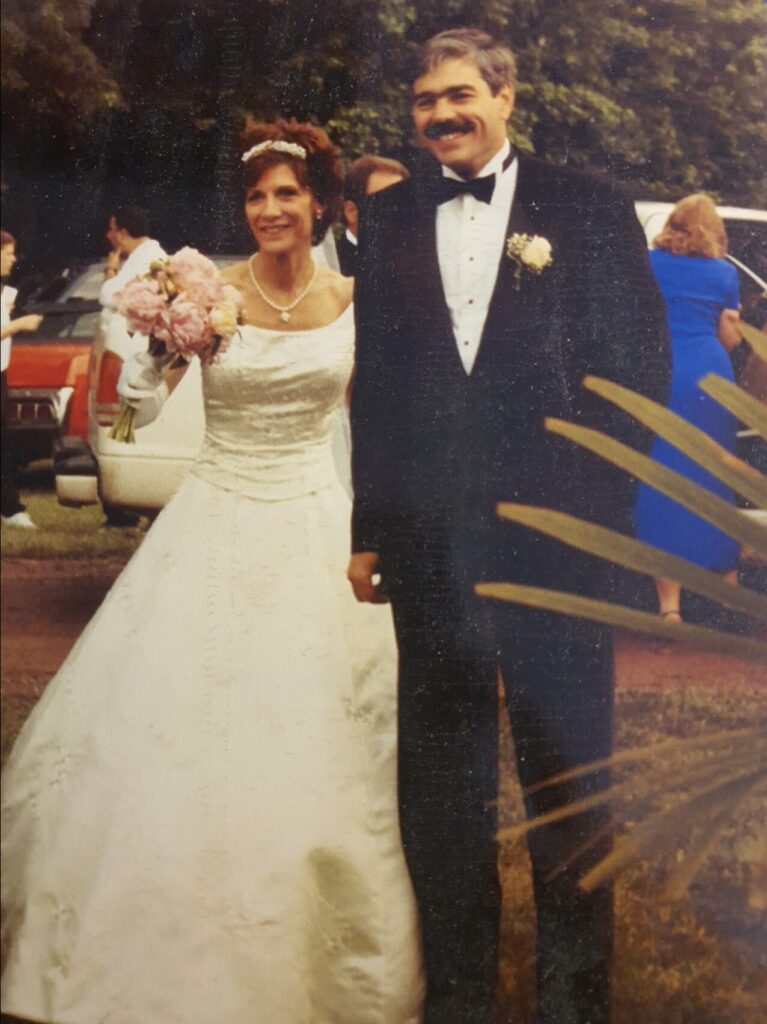 Donald Fields Jr. and Barbara Radey on the day of their wedding.