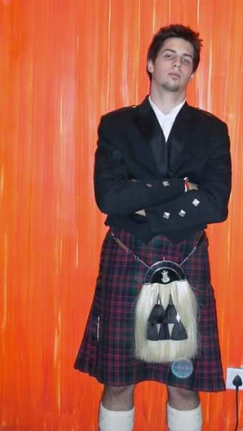 William Creagh Heydecker-Lang wearing the McDonald Kilt from his paternal grandfather, Charles Lang, Jr.