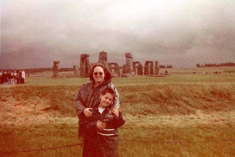 Jeanne and her son, William Creagh Heydecker at Stonehenge in 2000. That trip was to retrace our Glynn history.