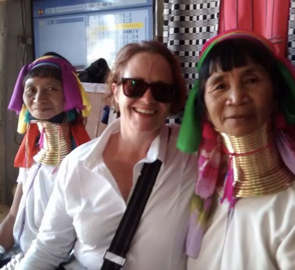 Jeanne-Elise in Myanmar visiting the Padaung People, 2015