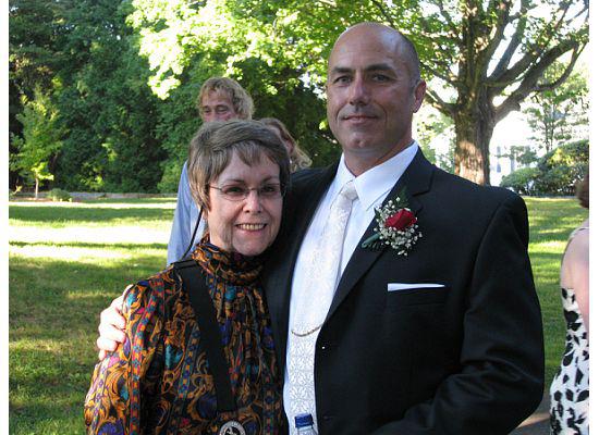 Richard Creagh Heydecker II, with his mother, Patricia at his wedding.