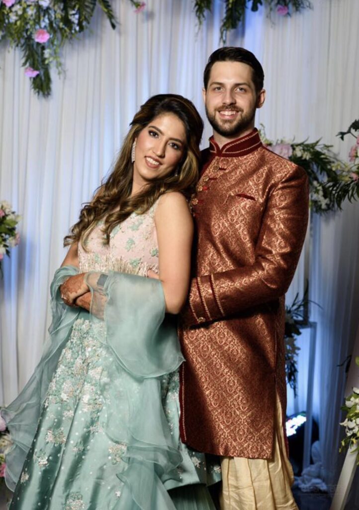 William and Mehek at their second wedding reception in Pune for those unable to attend the weddings in Thailand.
